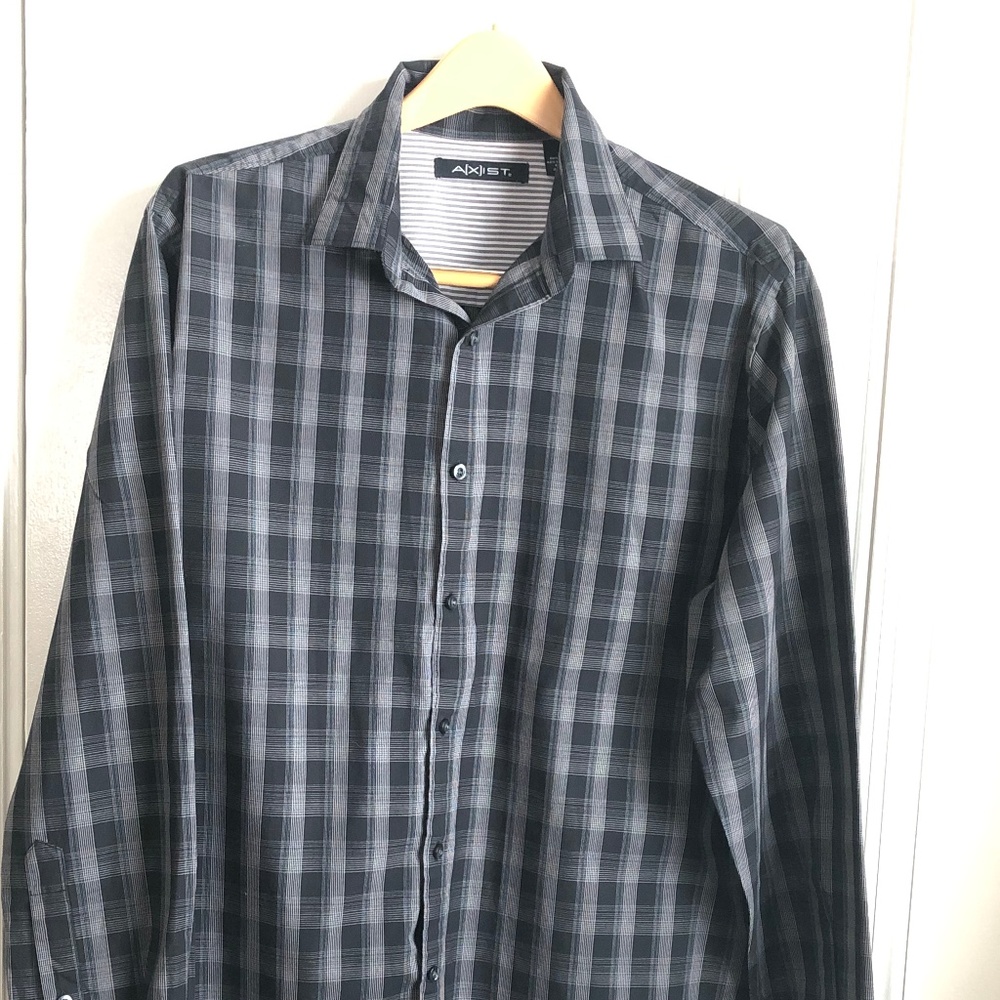 Axist Mens Long Sleeve Checked Button-Front Shirt